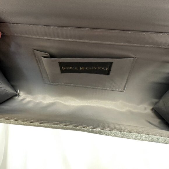 Jessica McClintock Elegant Evening Clutch Grey/ EUC - Picture 6 of 9